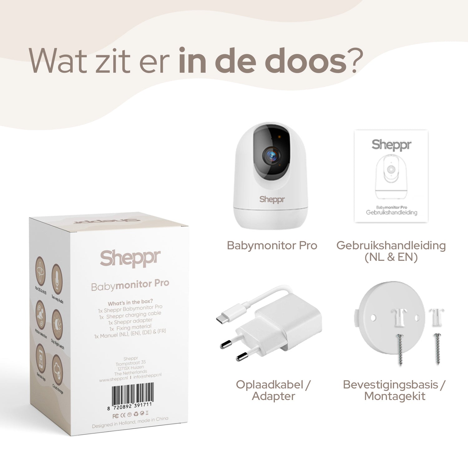 Sheppr® 2K Baby Monitor - White