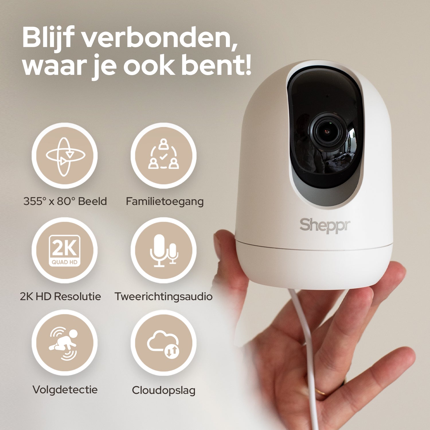 Sheppr® 2K Baby Monitor - White