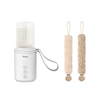 Flessenwarmer + Teddyspeenkoord (bruin of beige)